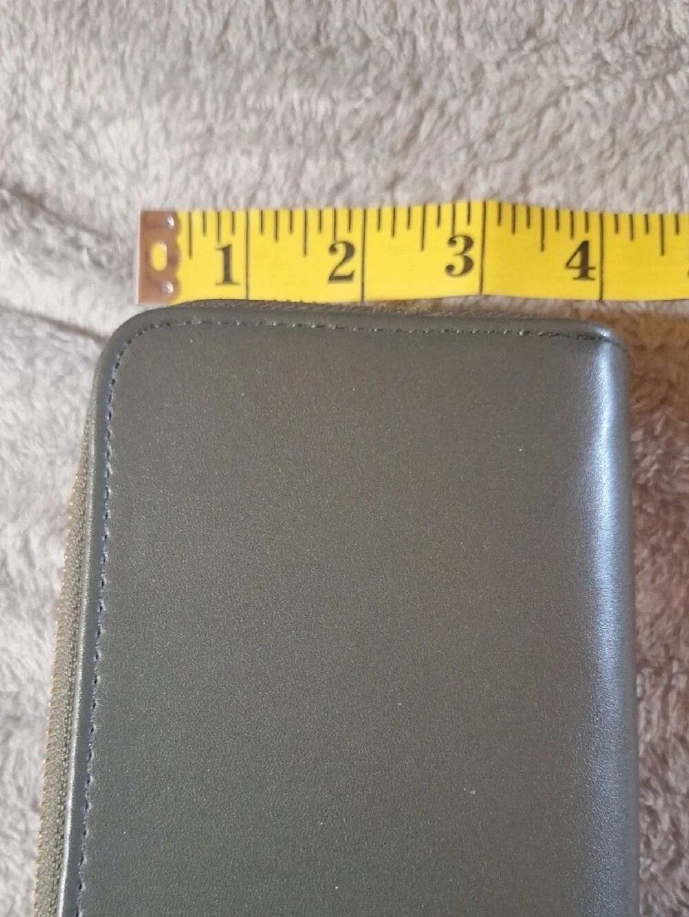 Sleek Zip Around Wallet in Olive Green
